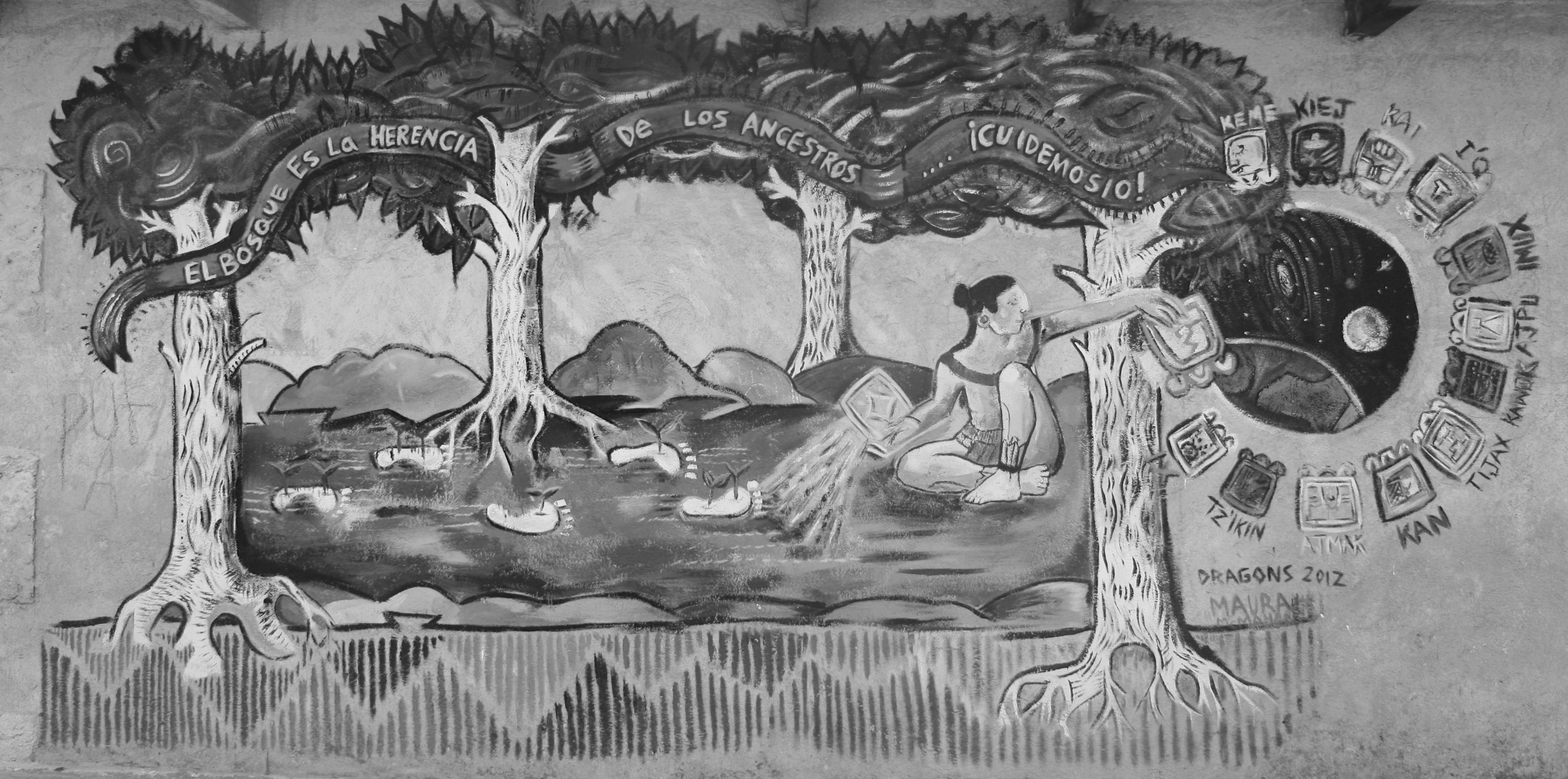 Mural casa Chico Mendes en Cantel, Quetzaltenango.
